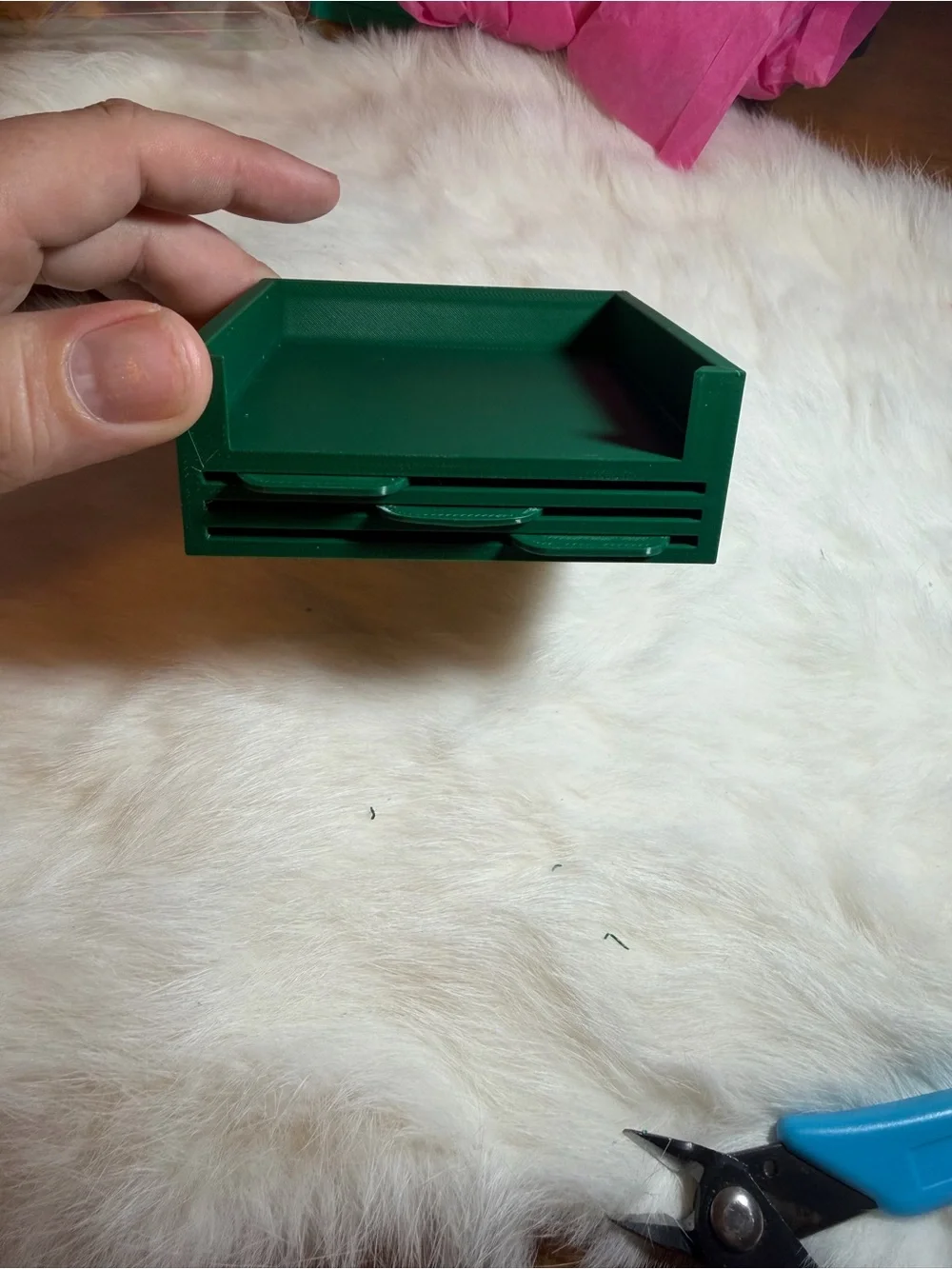 Green and Yellow Plastic Organizer Tray